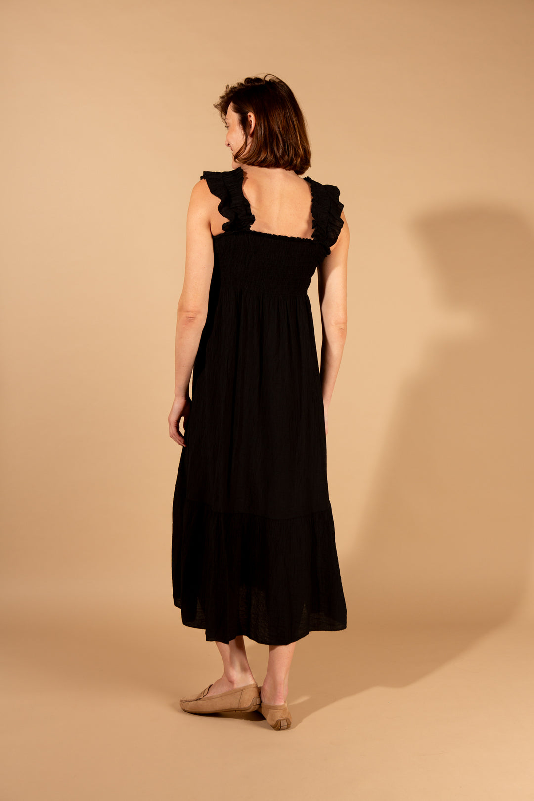 Crinkle Frill Sleeve Dress