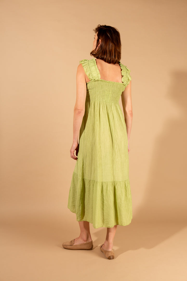 Crinkle Frill Sleeve Dress