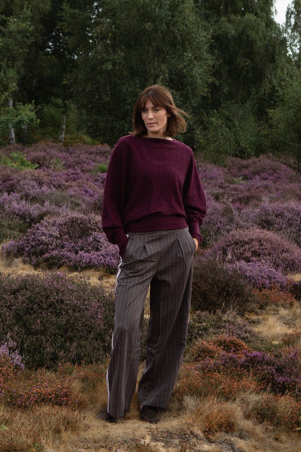 Wide Leg Pin Stripe Trouser