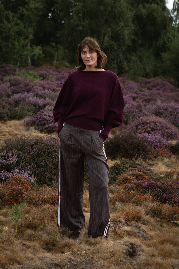 Wide Leg Pin Stripe Trouser