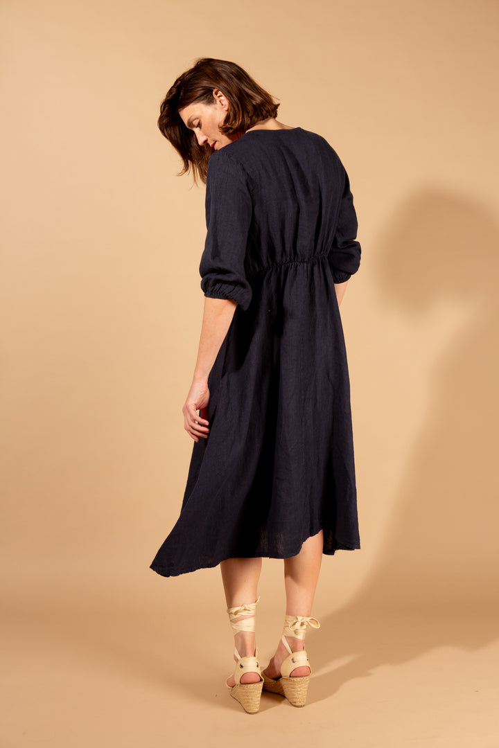 Natural Linen A-Line Dress