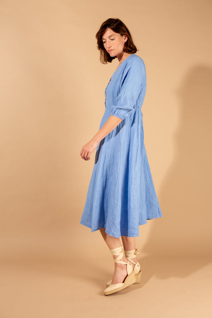 Natural Linen A-Line Dress