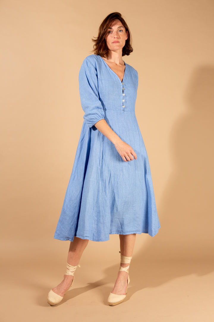 Natural Linen A-Line Dress