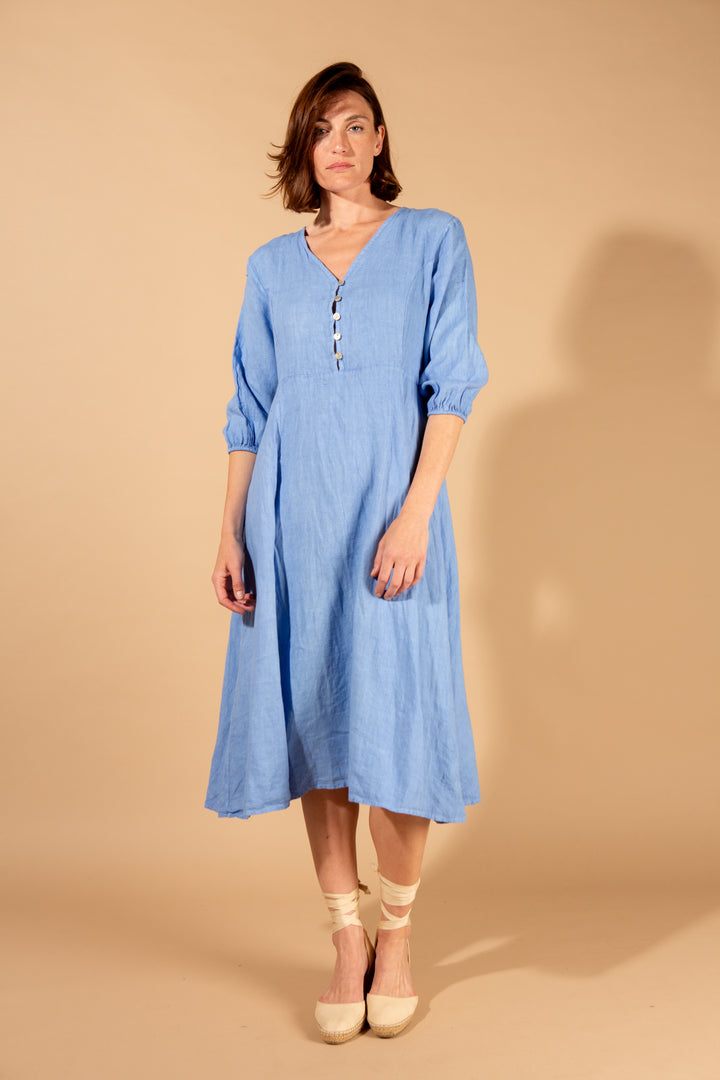 Natural Linen A-Line Dress