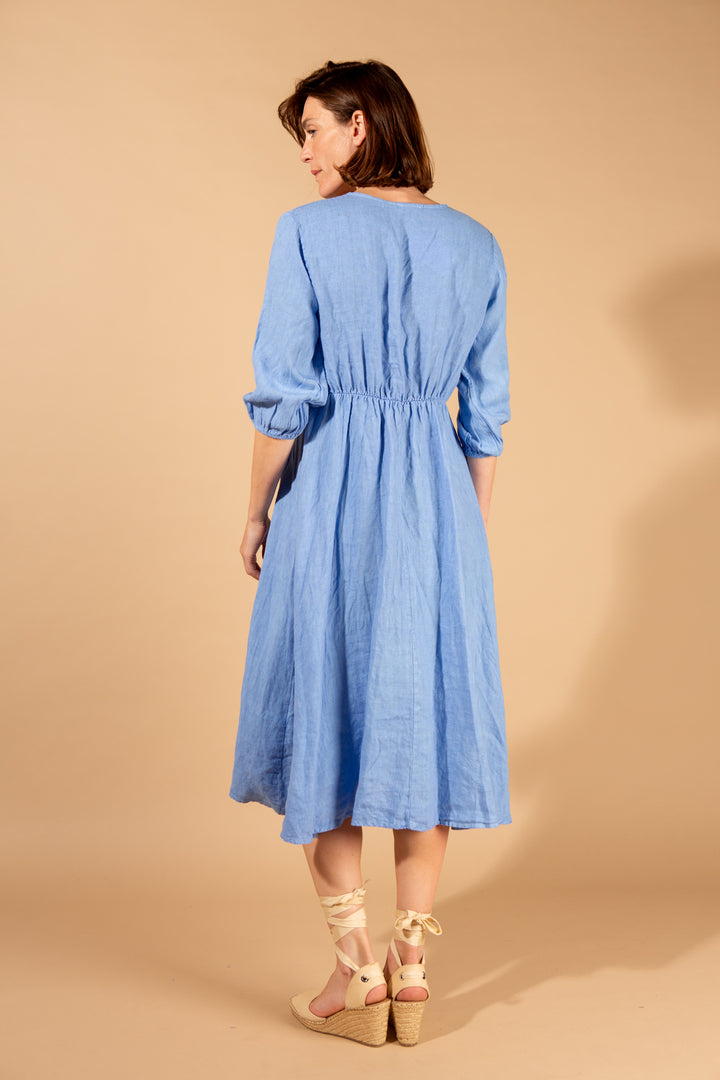 Natural Linen A-Line Dress