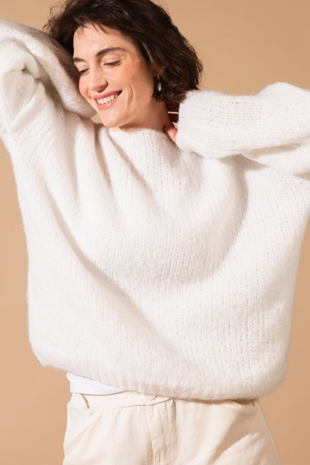 Boat Neck Chunky Knit Jumper