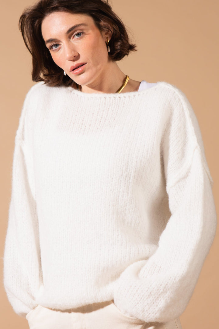 Boat Neck Chunky Knit Jumper