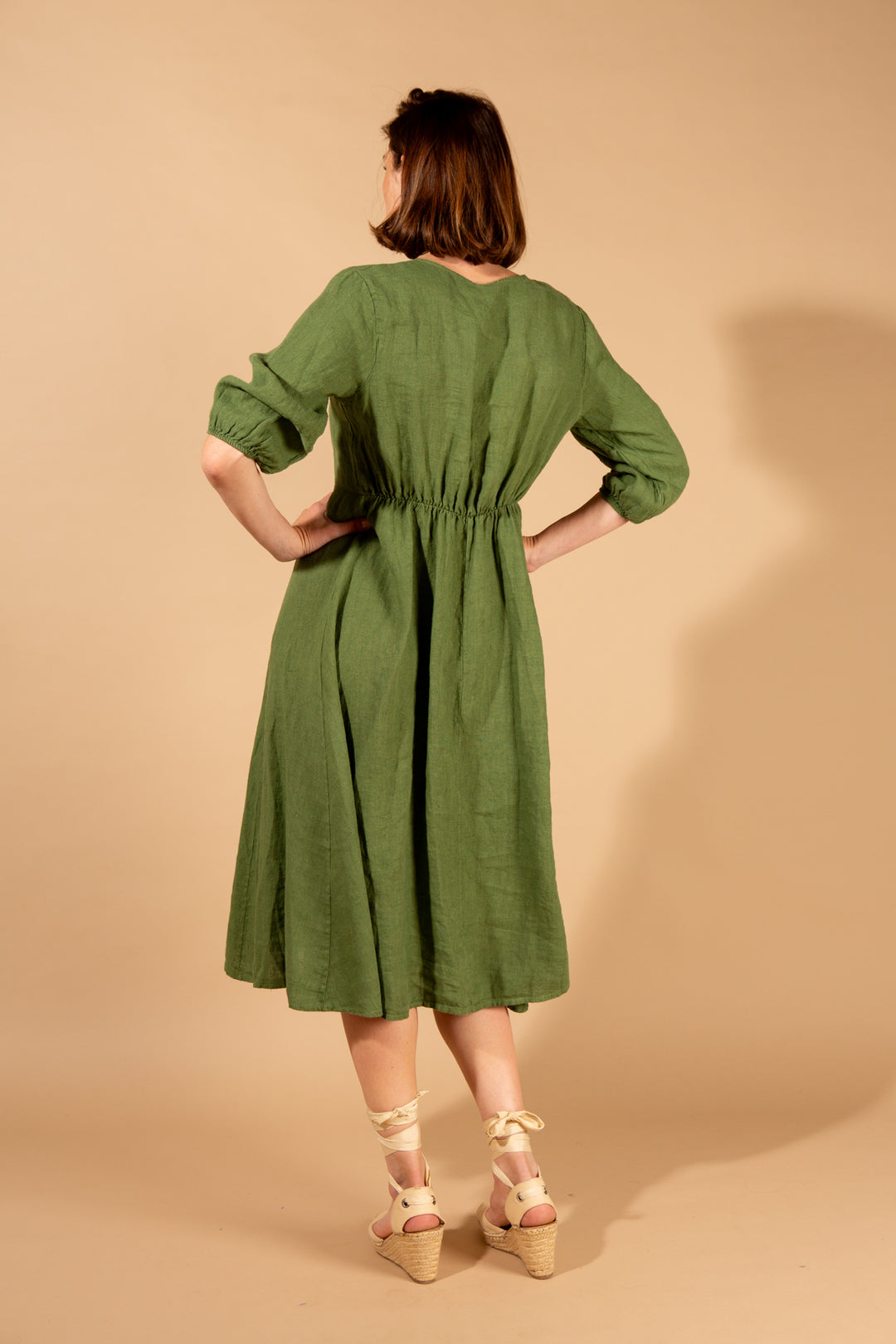 Natural Linen A-Line Dress
