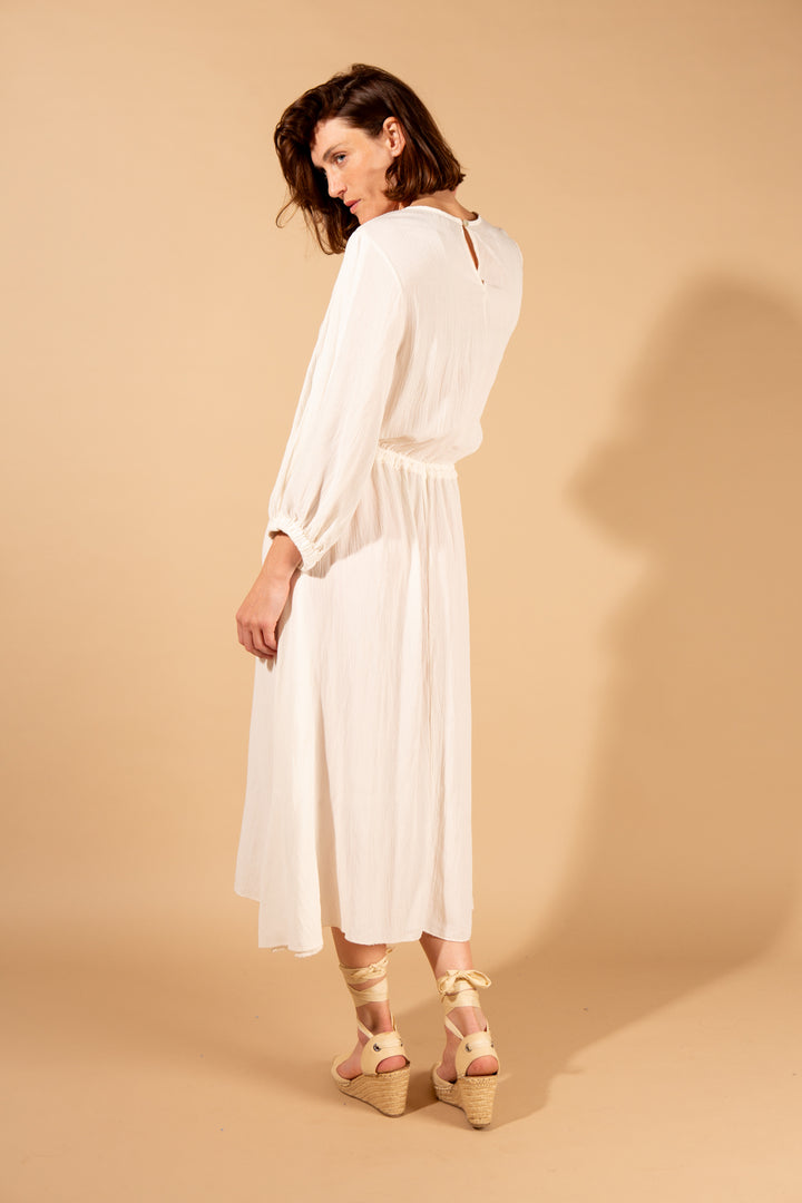 Shimmer Drawstring Waist Dress