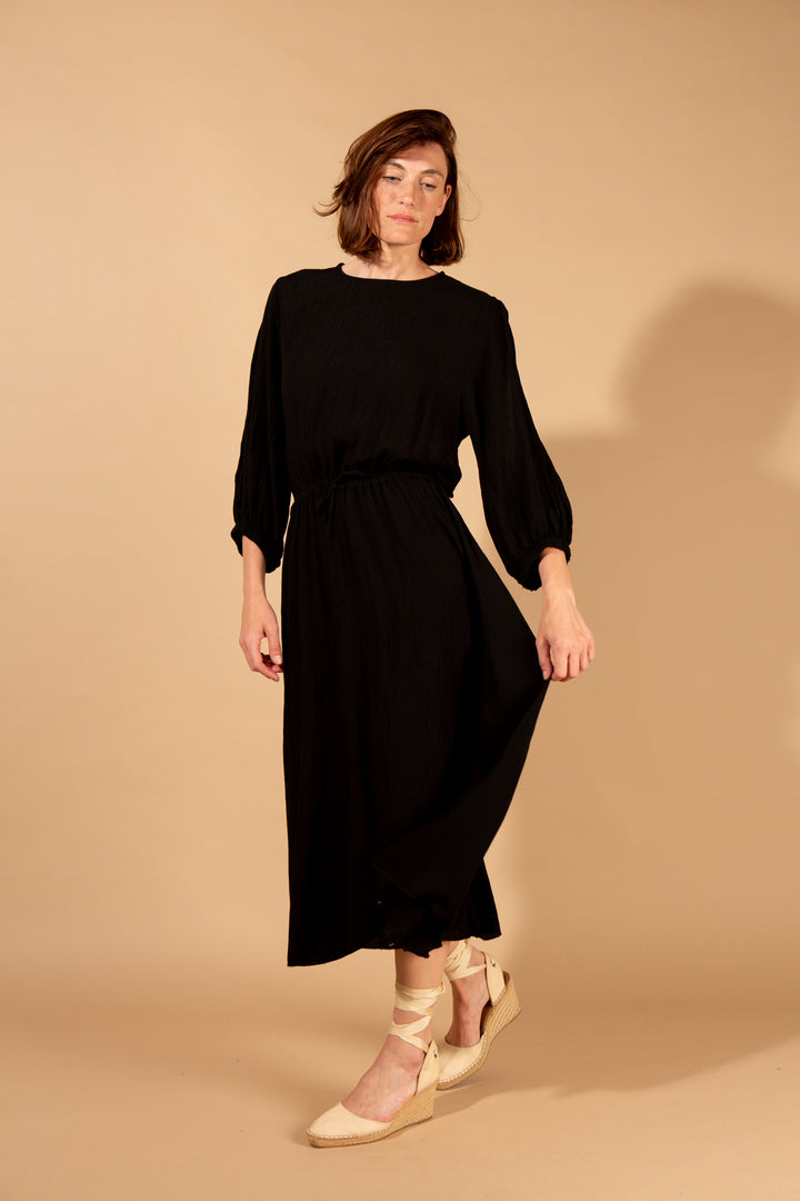 Shimmer Drawstring Waist Dress