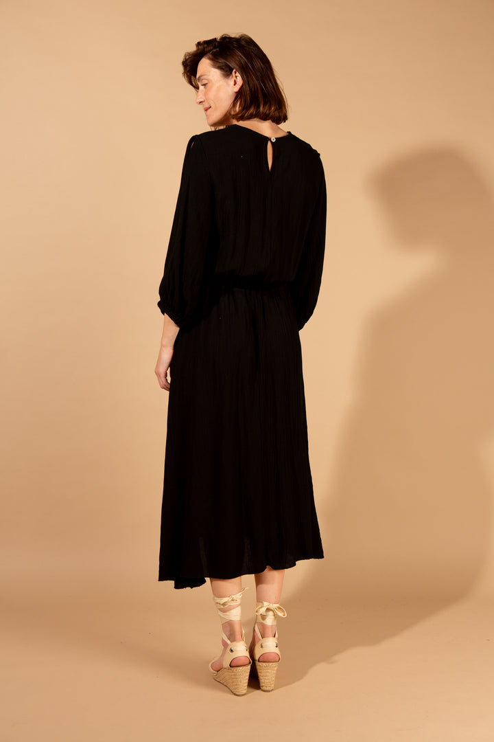 Shimmer Drawstring Waist Dress