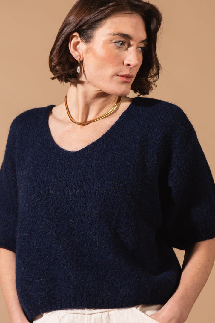 Mohair Short Sleeve Knitted Jumper