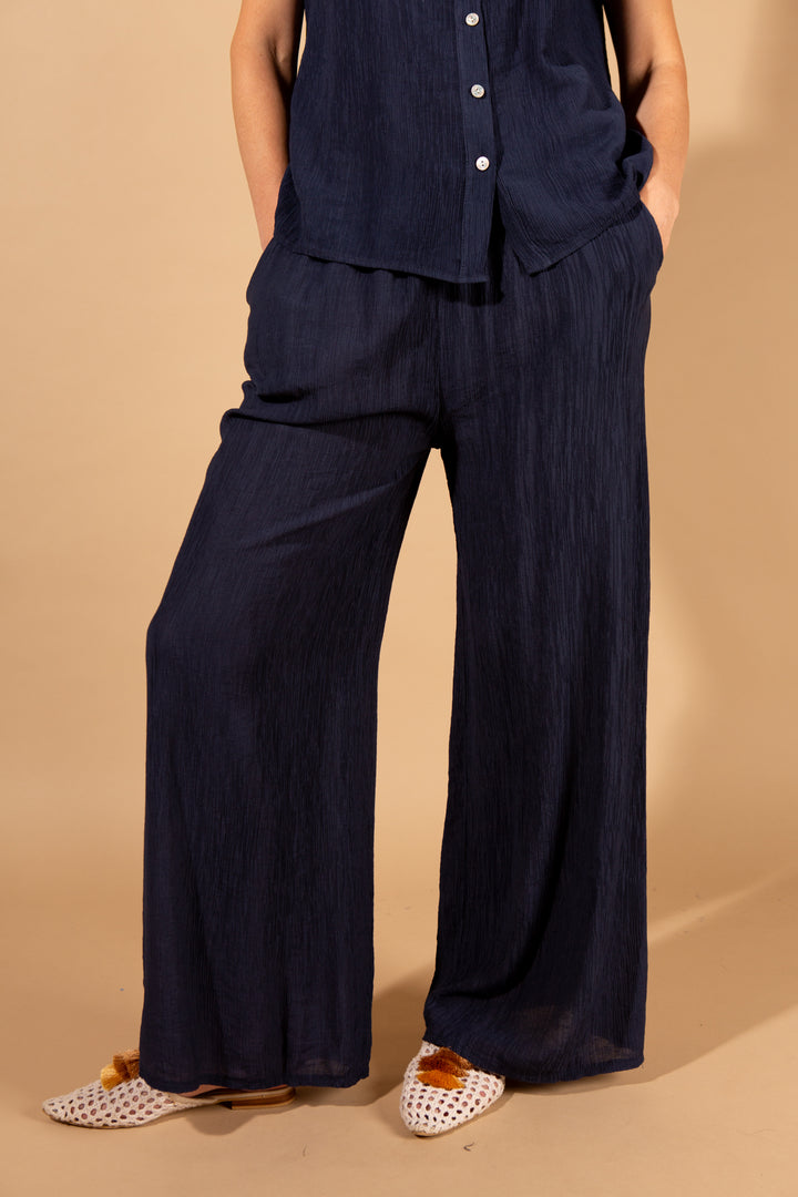 Crinkle Tie Waist Trousers