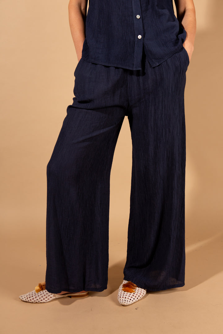 Crinkle Tie Waist Trousers