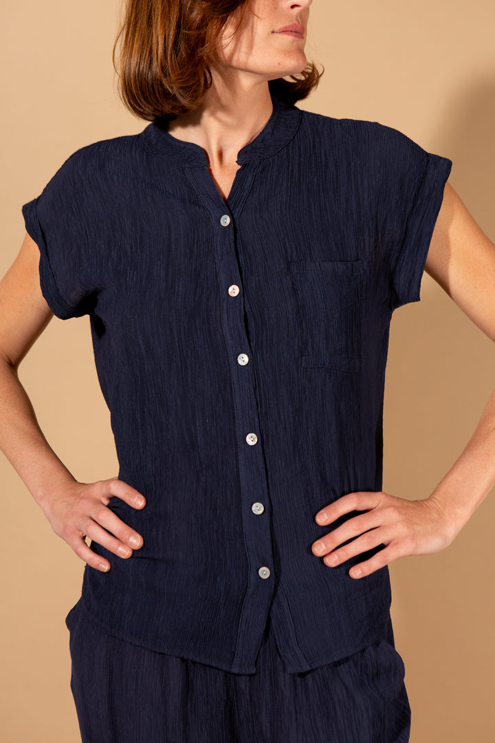 Crinkle Short Sleeve Shirt