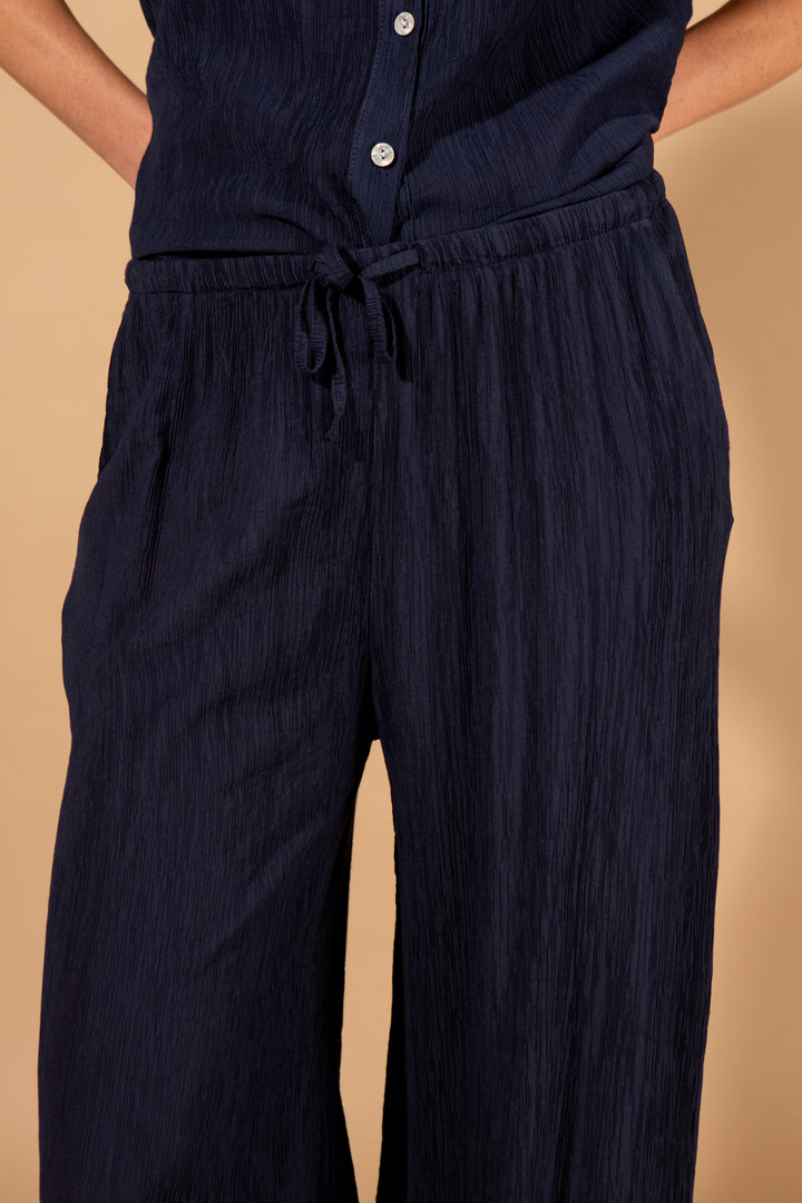 Crinkle Tie Waist Trousers