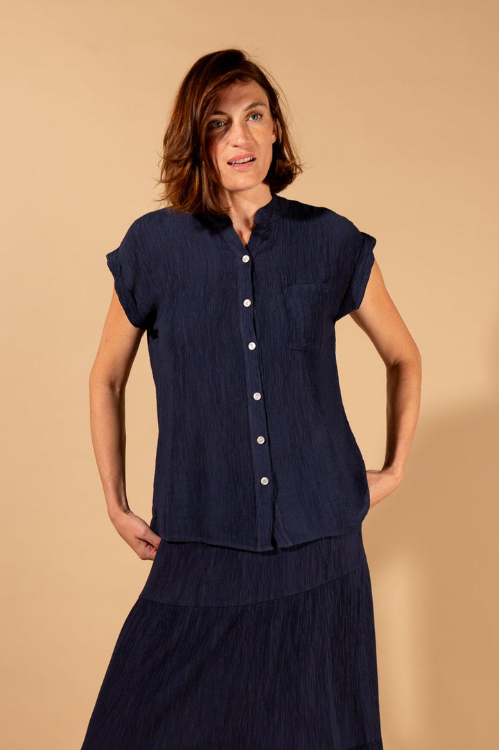 Crinkle Short Sleeve Shirt