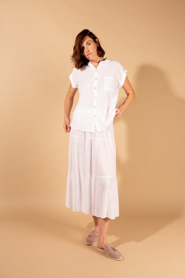 Crinkle Tiered Skirt