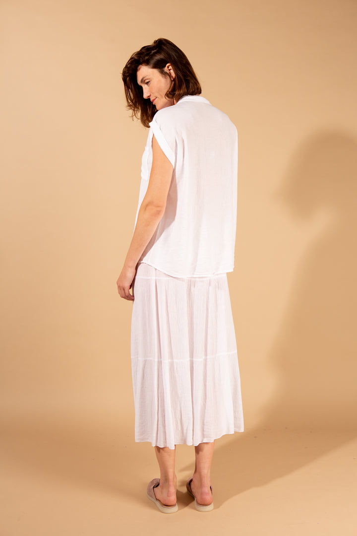 Crinkle Tiered Skirt