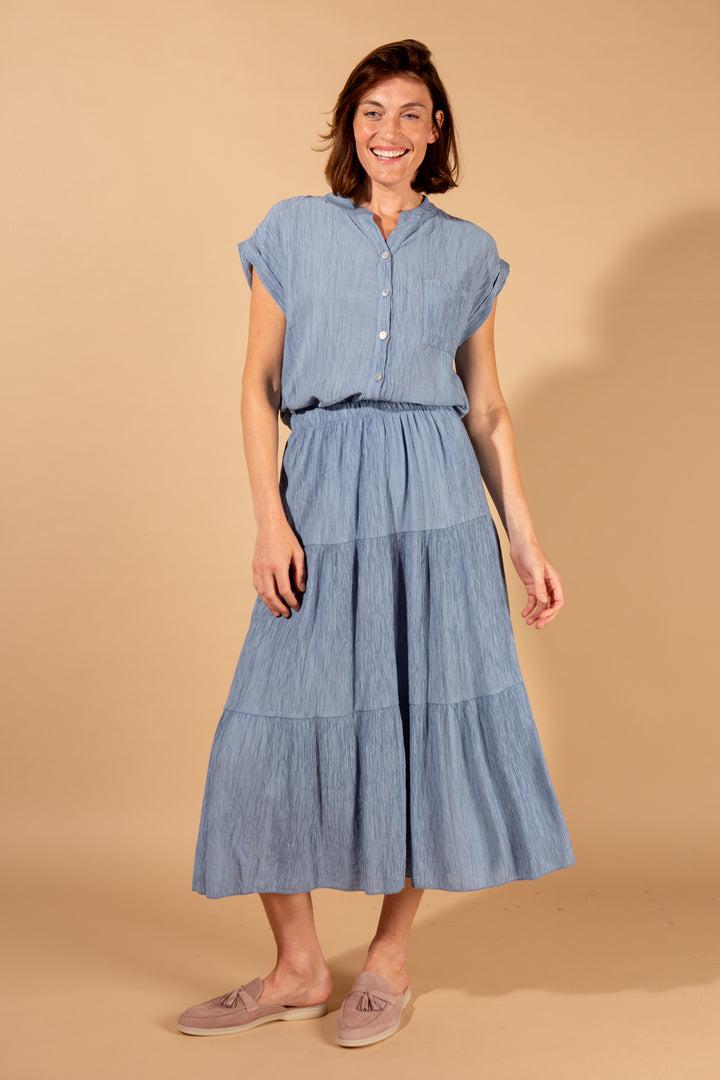 Crinkle Tiered Skirt