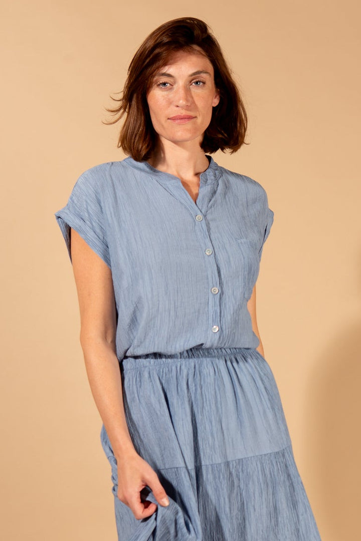 Crinkle Short Sleeve Shirt