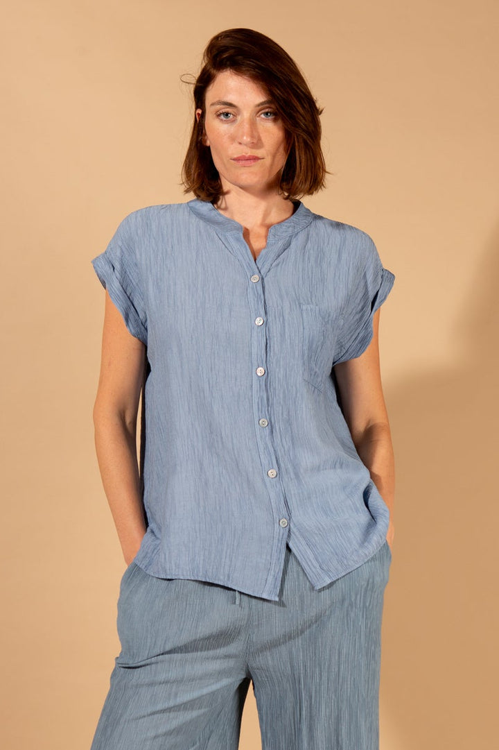 Crinkle Short Sleeve Shirt