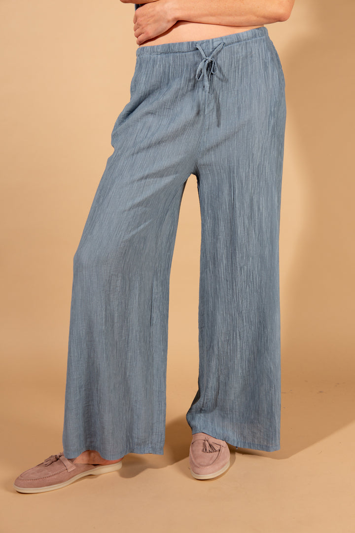 Crinkle Tie Waist Trousers