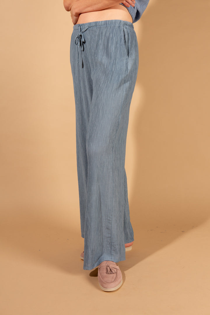 Crinkle Tie Waist Trousers
