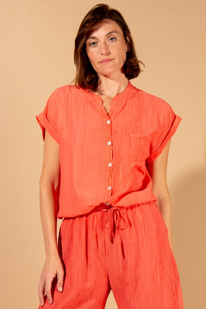 Crinkle Short Sleeve Shirt