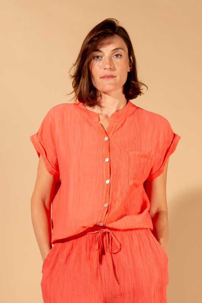 Crinkle Short Sleeve Shirt
