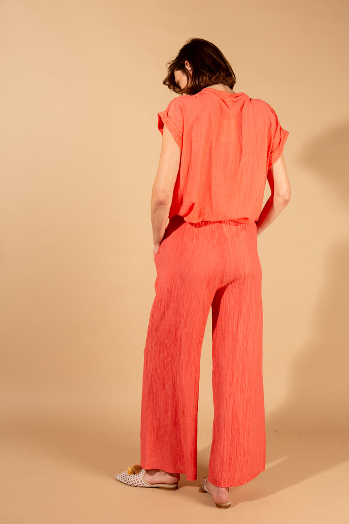 Crinkle Tie Waist Trousers