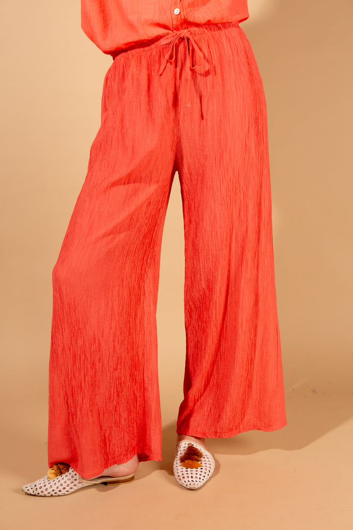 Crinkle Tie Waist Trousers