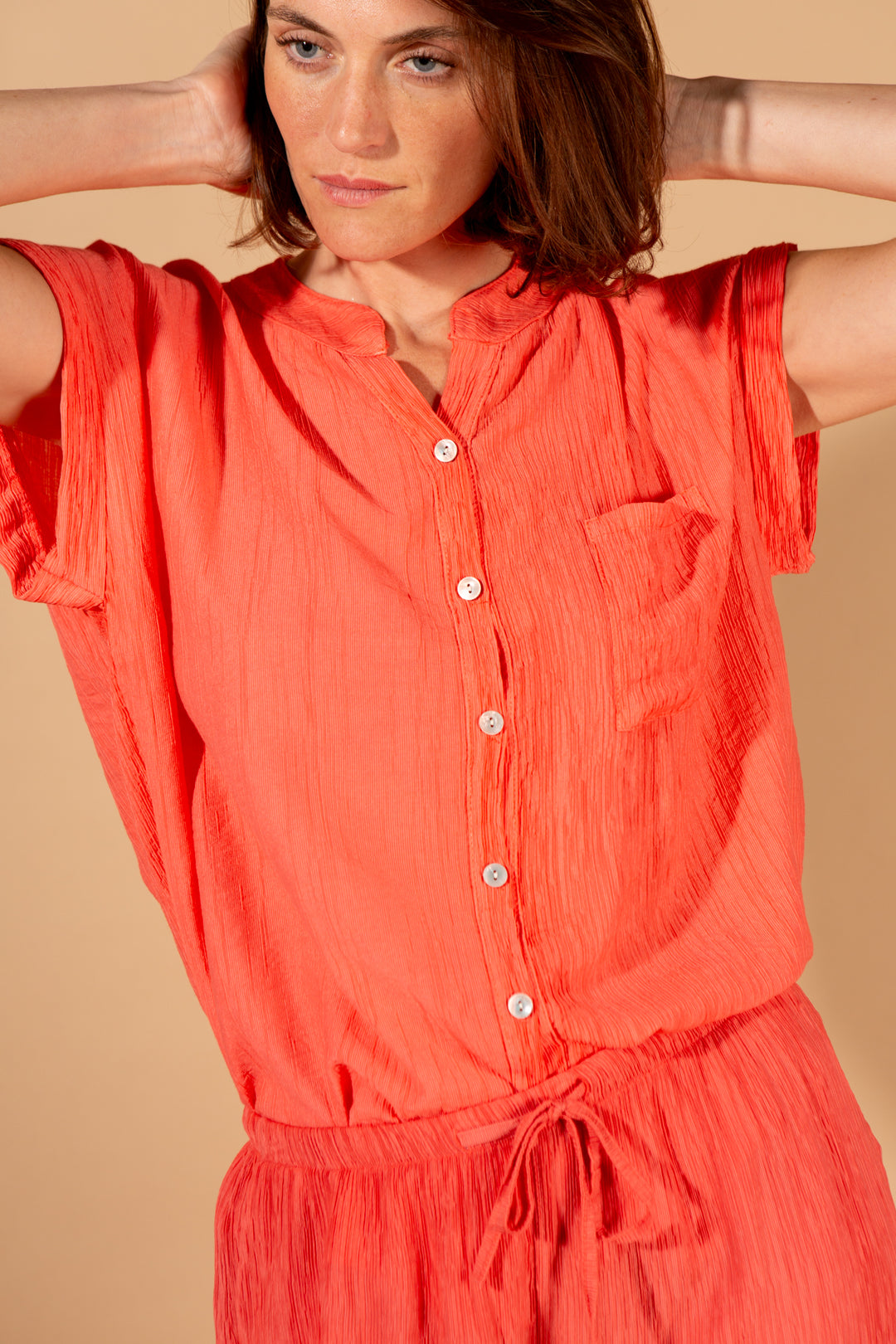 Crinkle Short Sleeve Shirt