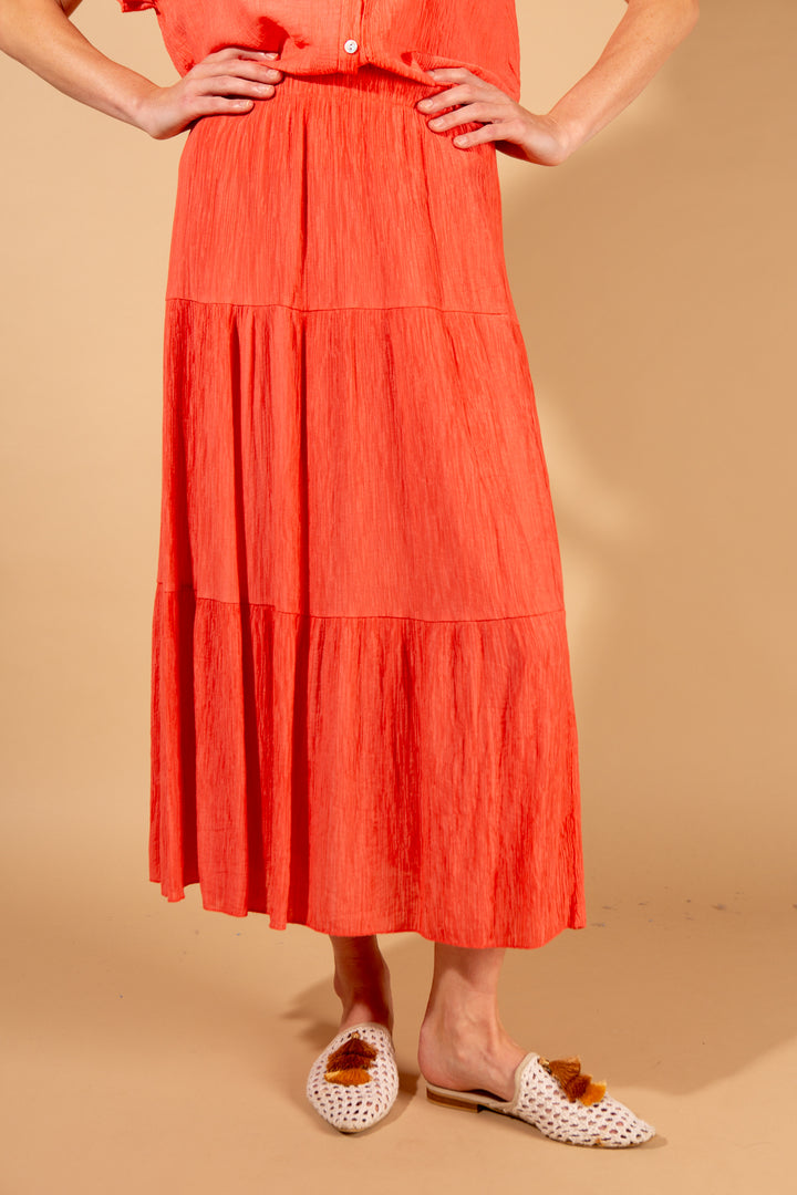 Crinkle Tiered Skirt