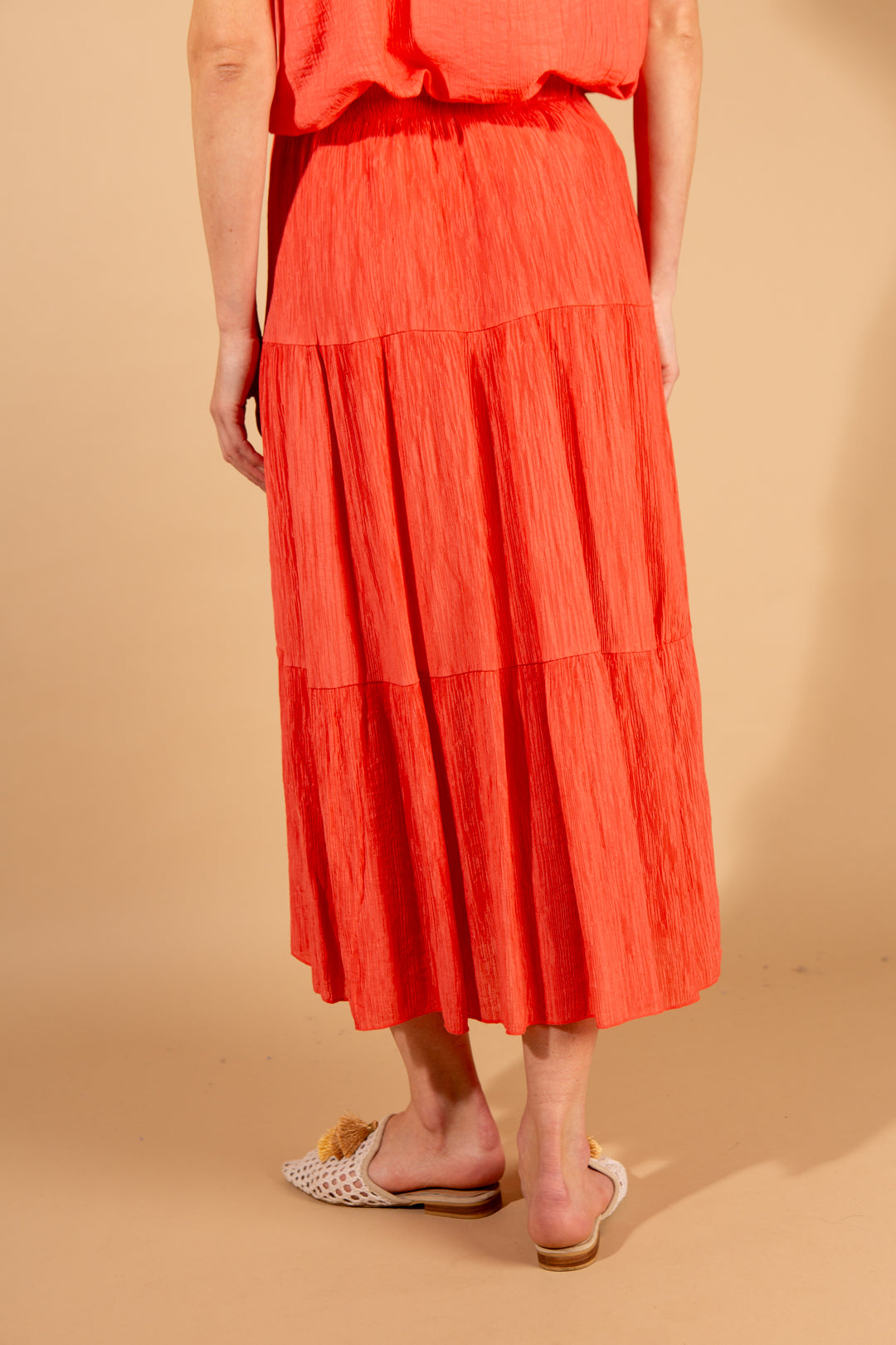 Crinkle Tiered Skirt