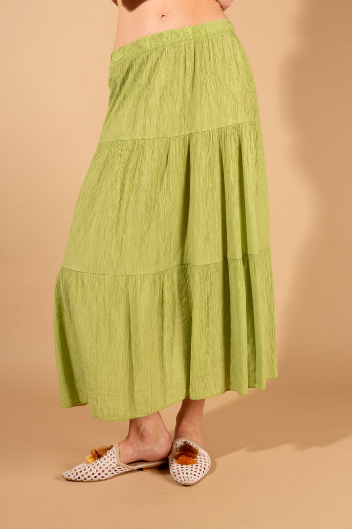 Crinkle Tiered Skirt