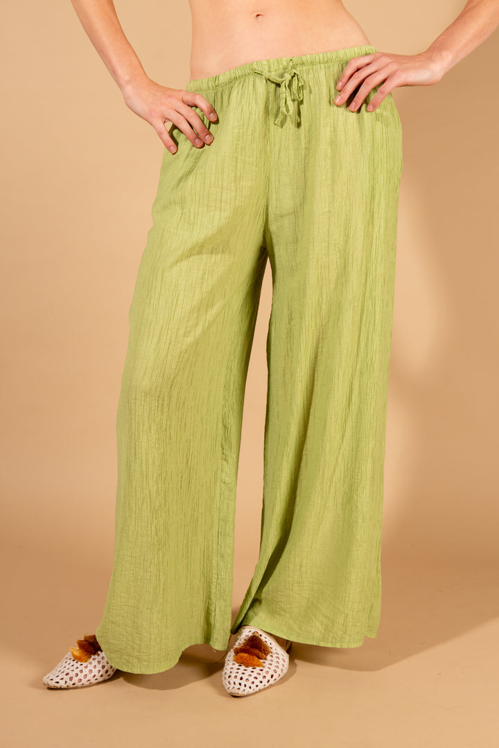 Crinkle Tie Waist Trousers