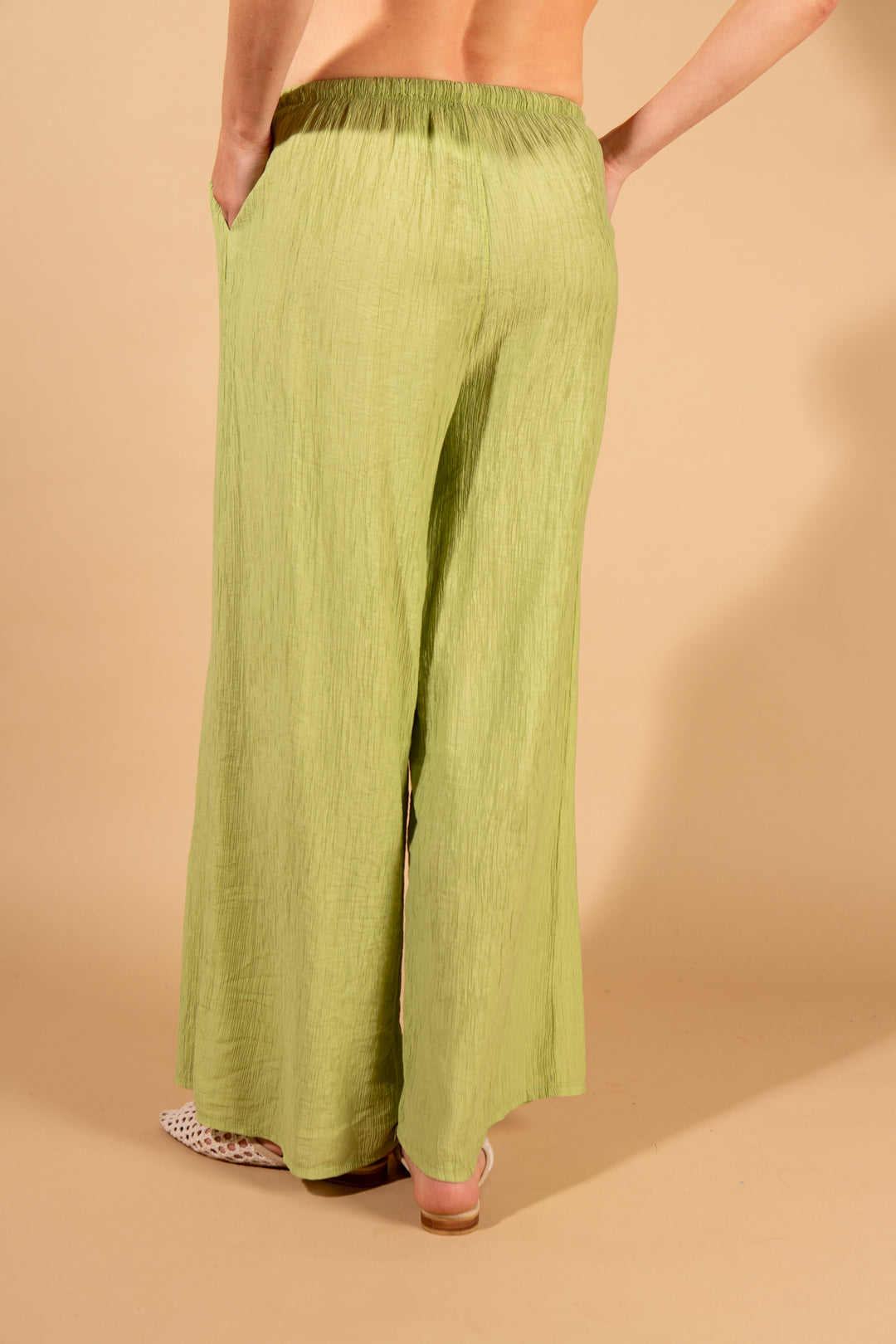 Crinkle Tie Waist Trousers