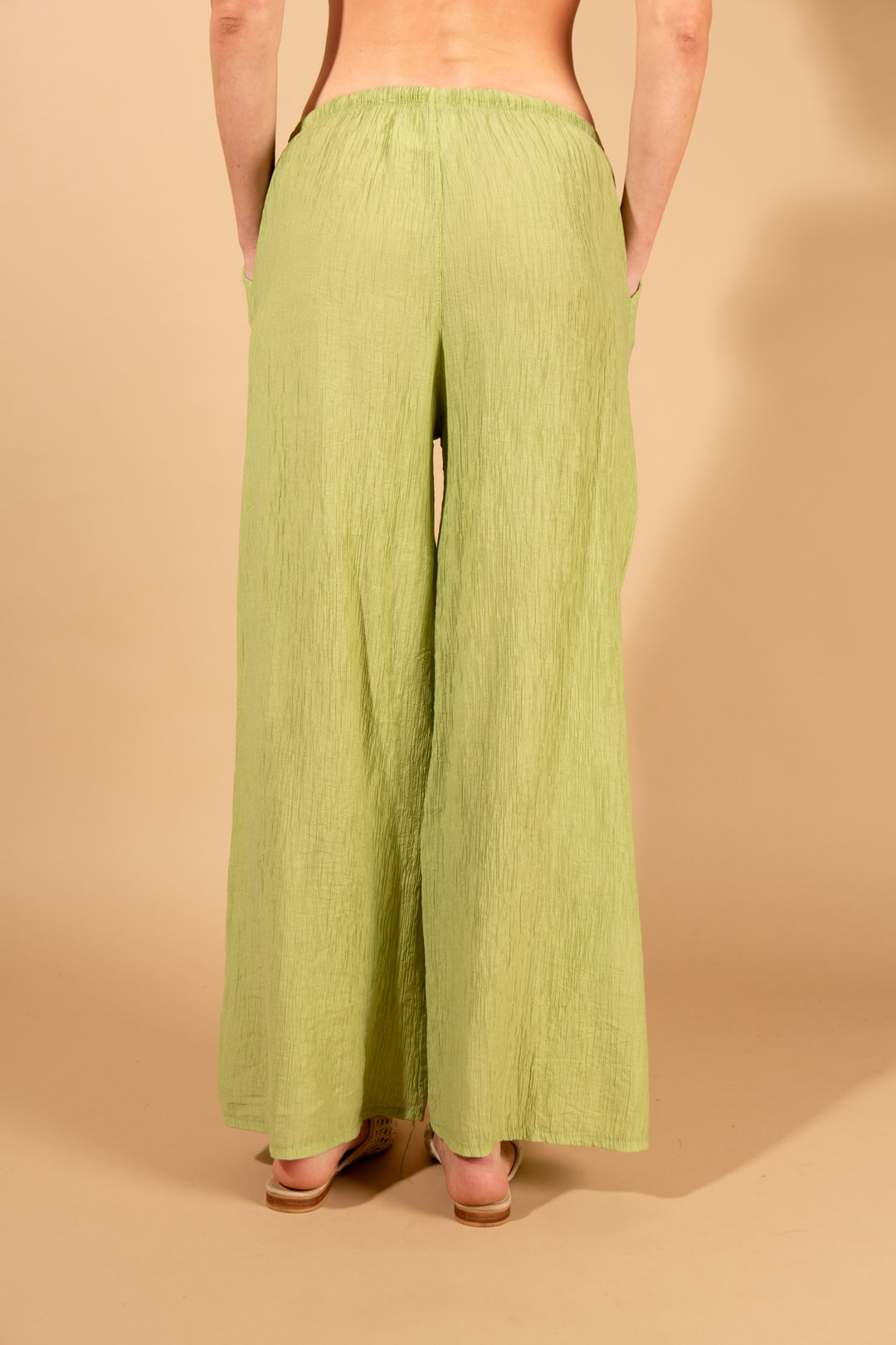Crinkle Tie Waist Trousers