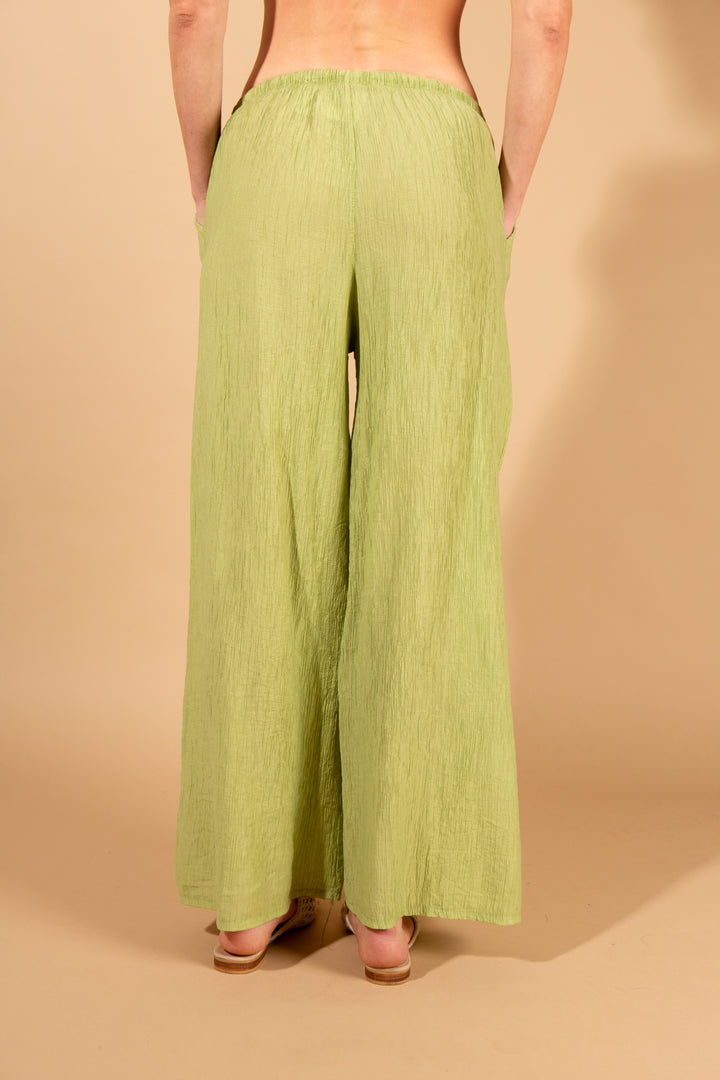 Crinkle Tie Waist Trousers