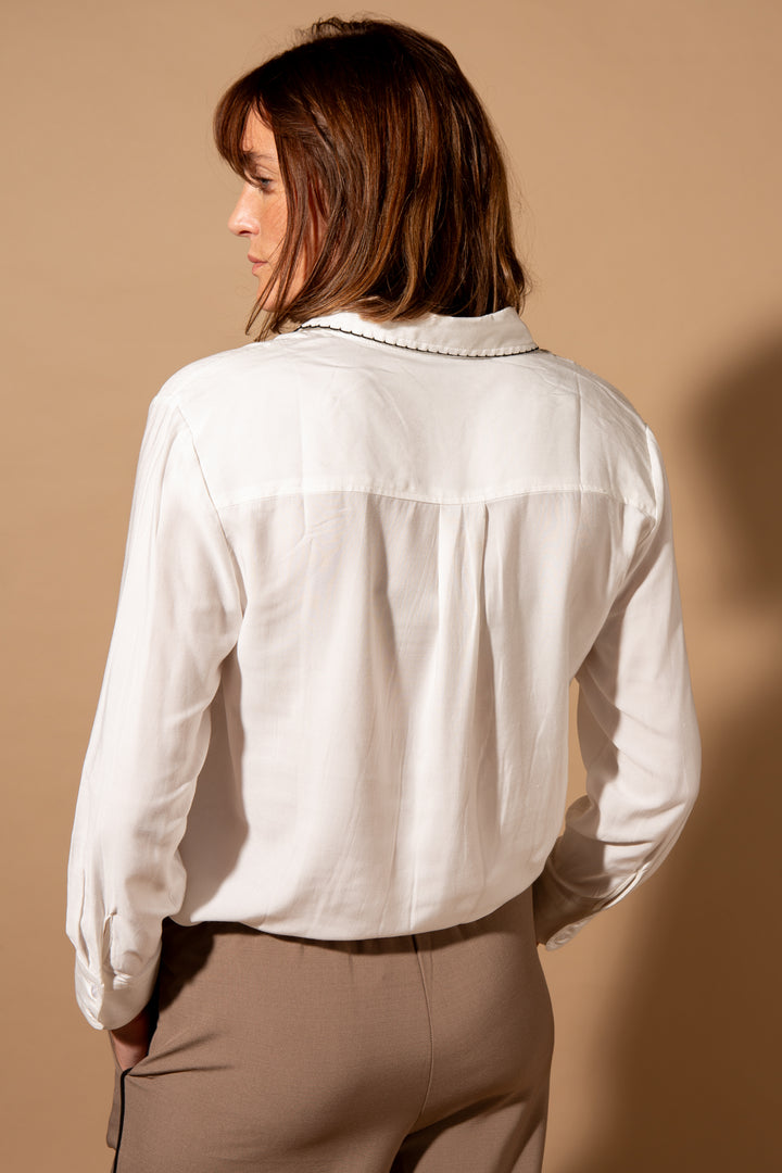 Scallop Edge Collar Shirt