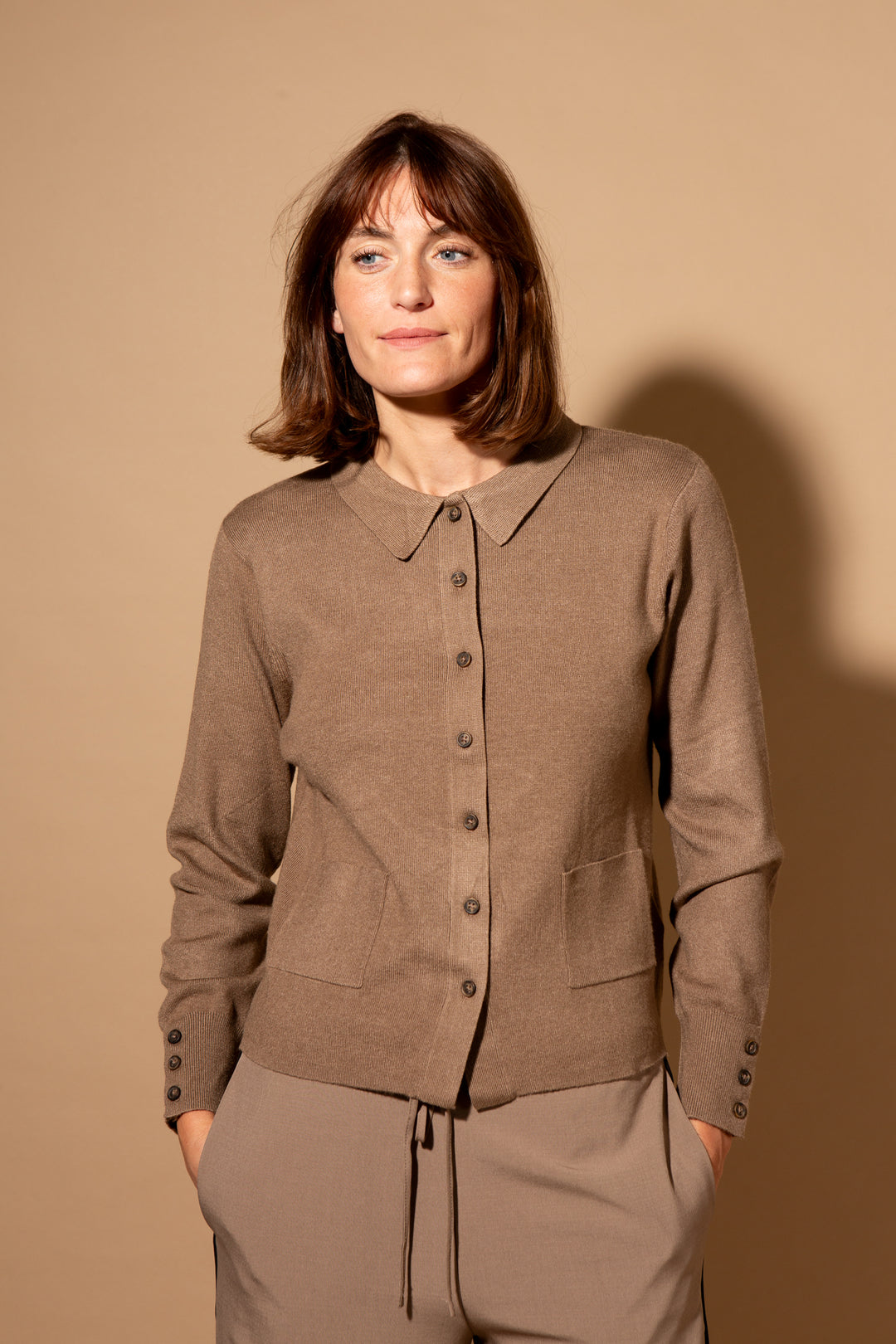 Knitted Patch Pocket Shirt