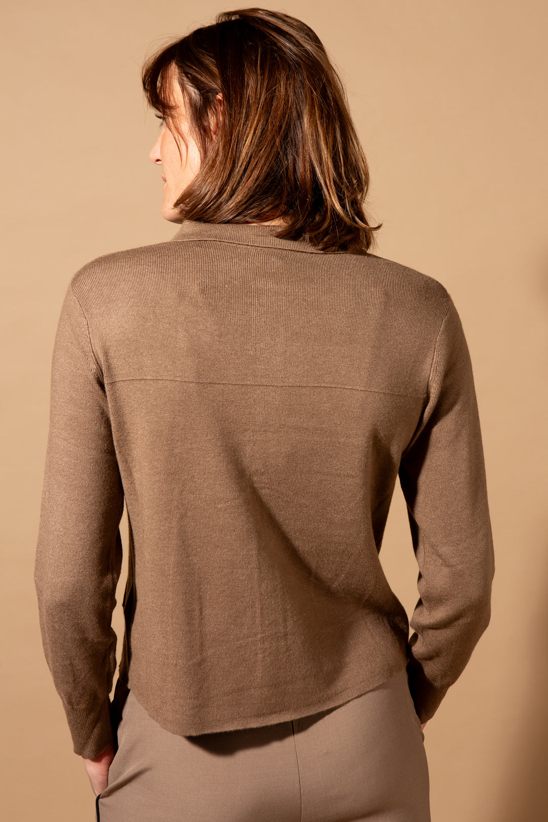 Knitted Patch Pocket Shirt