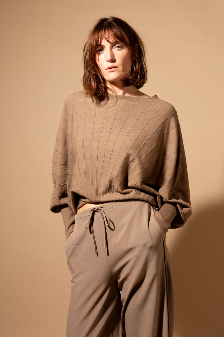Ribbed Batwing Jumper