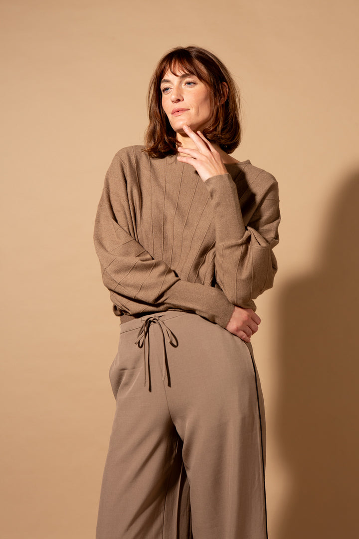 Ribbed Batwing Jumper
