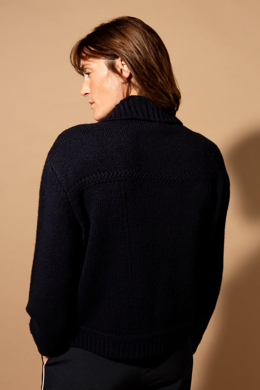 Brass Button Collared Cardigan