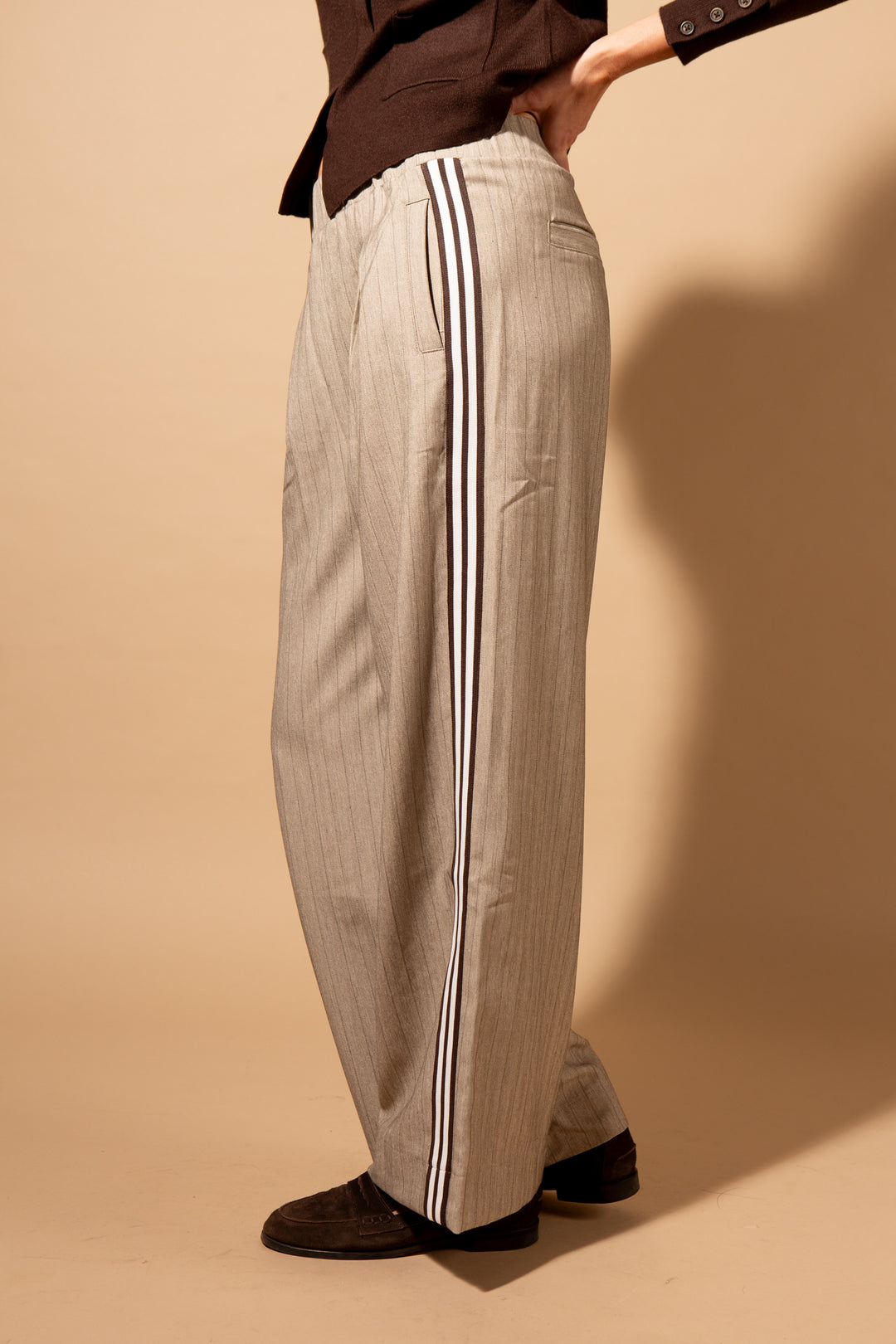 Wide Leg Pin Stripe Trouser