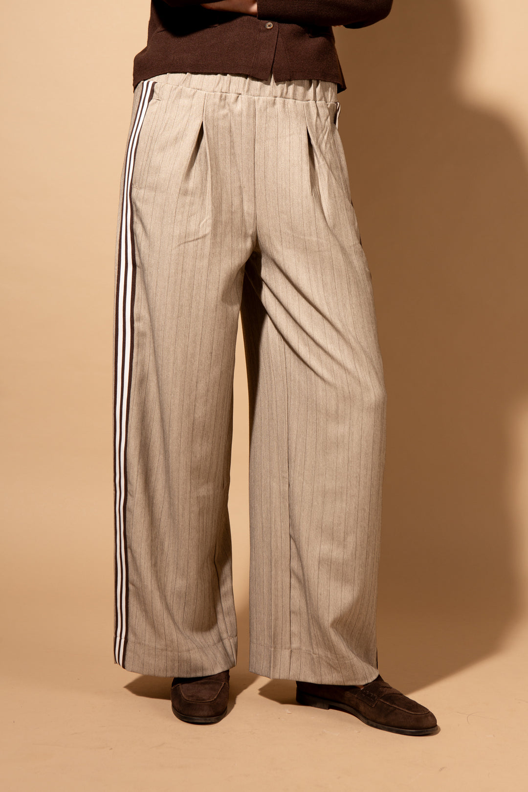 Wide Leg Pin Stripe Trouser