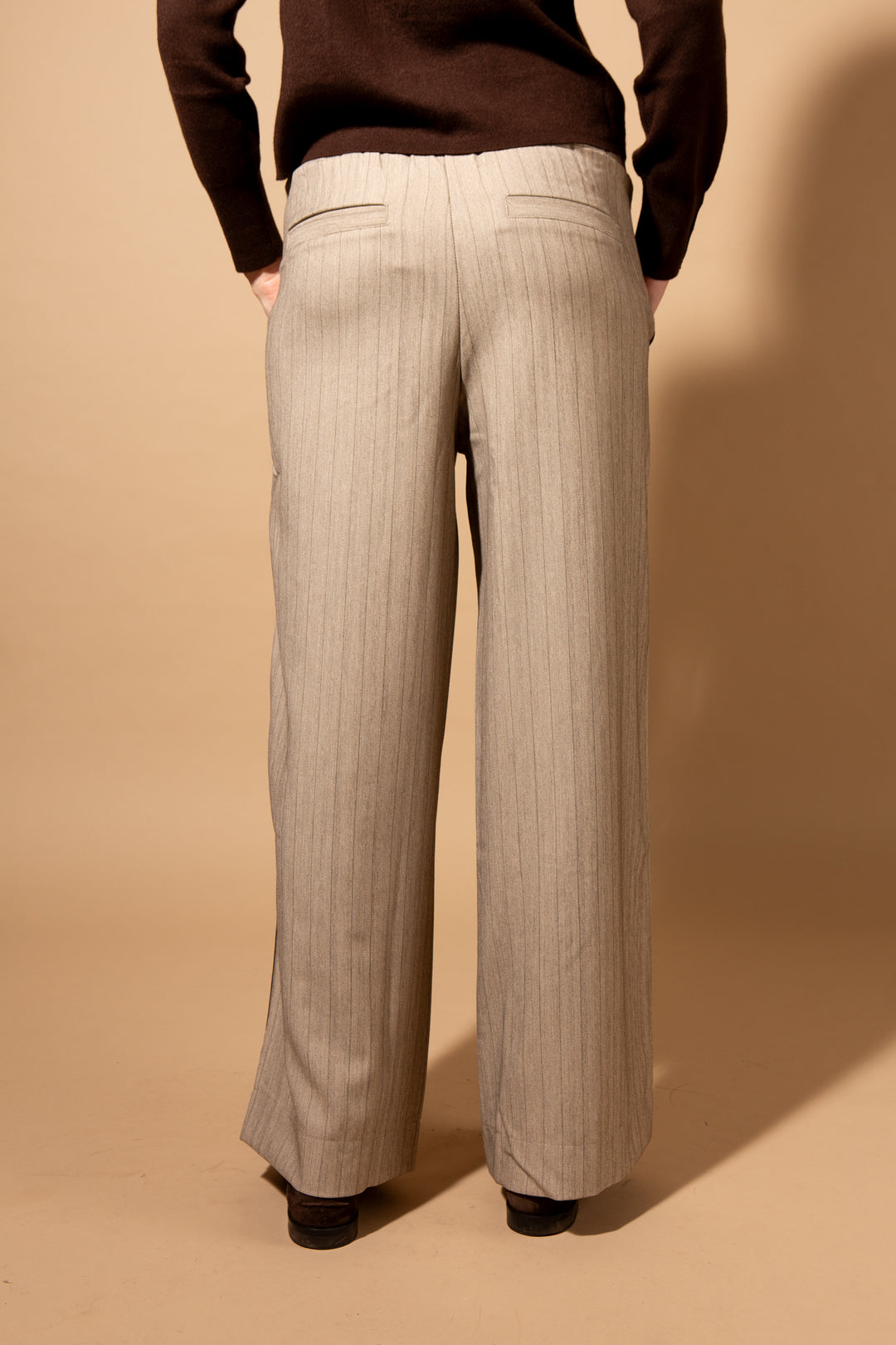 Wide Leg Pin Stripe Trouser