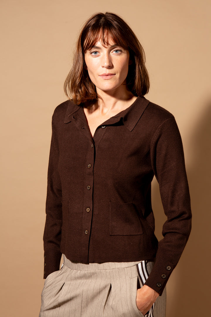 Knitted Patch Pocket Shirt
